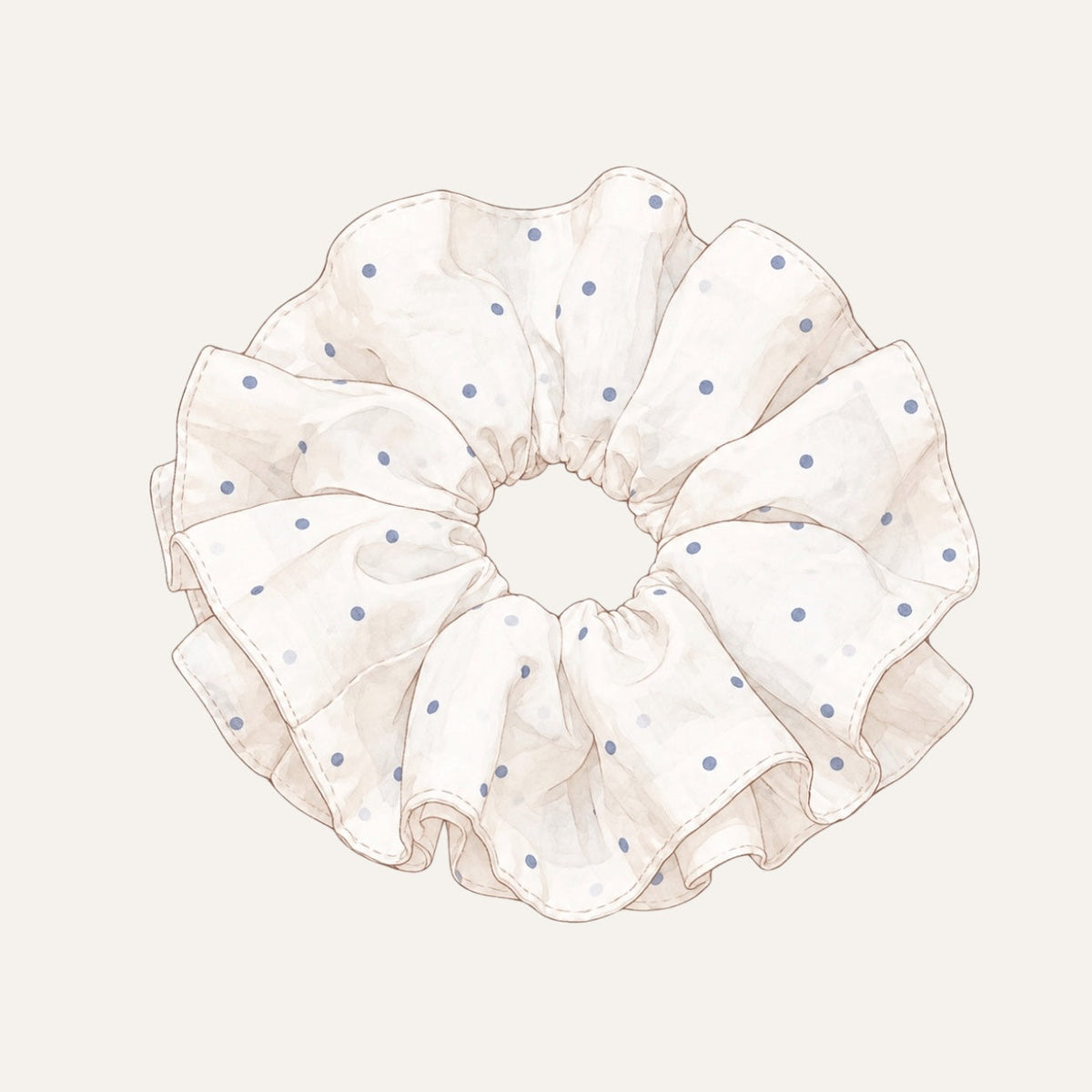 Cloud Ruffle Scrunchies｜雲朵波浪髮圈